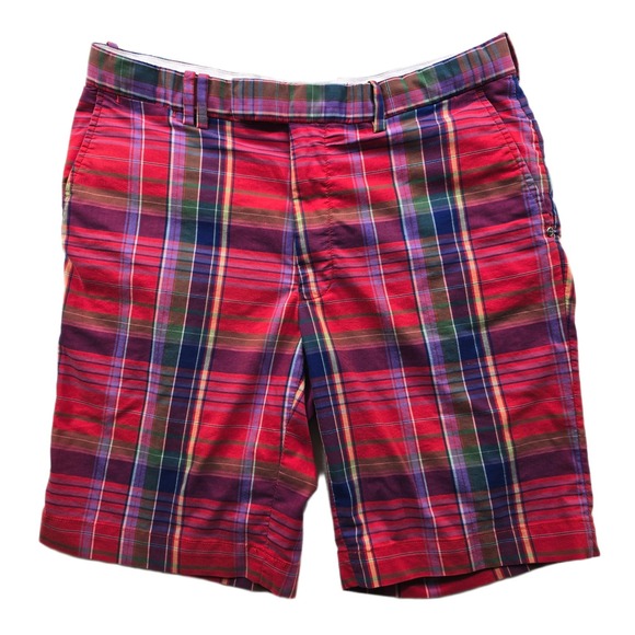RLX Ralph Lauren Other - RLX Ralph Lauren Golf Shorts Mens 34 Red Multi Plaid Cotton Blend Performance